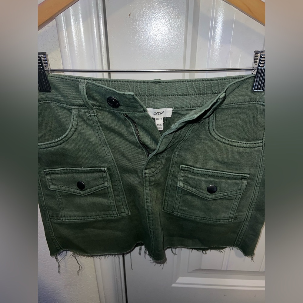 Aerie green demin skirt